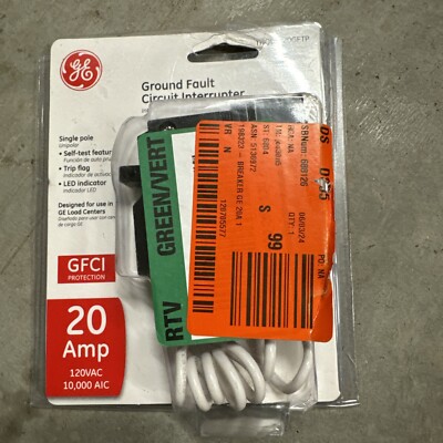 GE THQL1120GFTP 20A 1-POLE GFCI GROUND FAULT BREAKER WITH SELF-TEST
