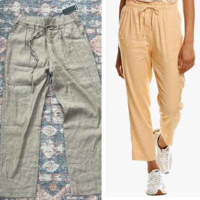 monrow linen blend tan pants NWT Size Small