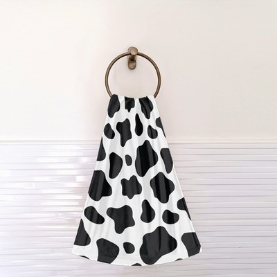 Animal Print Hand Towels Set of 2 Cow Print Fingertip Bath Towel Highly Absor...