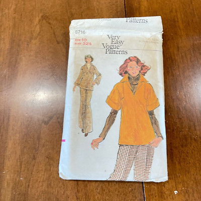 vintage sewing pattern vogue womens 10 pant jacket top 8716 80s 90s