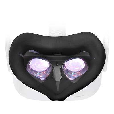 Silicone Face Cover Pad Cushion For Oculus Quest 2 VR Headset Accessories Black