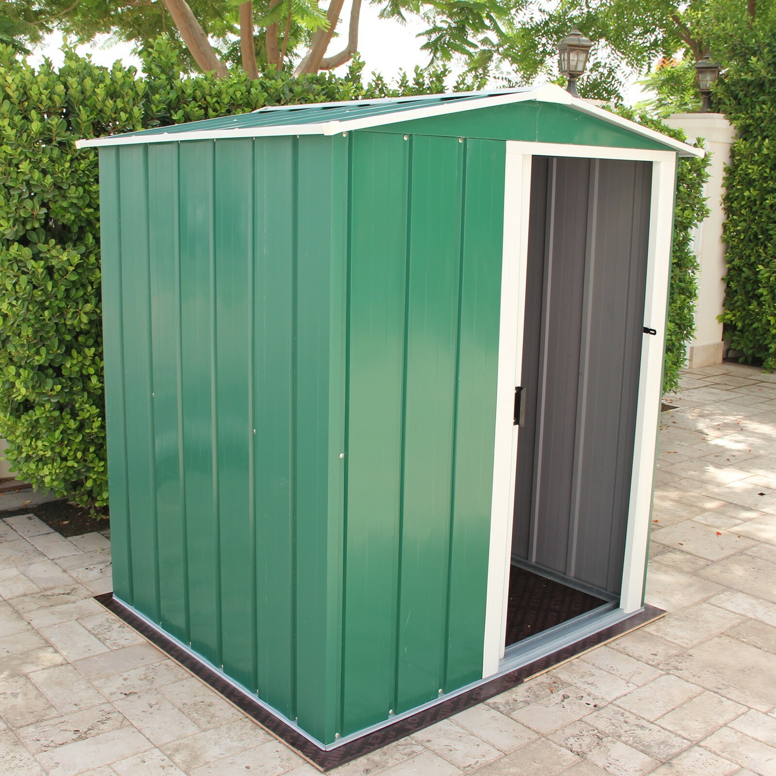 Tepro MetallGerätehaus Eco 5x4 Gartenhaus Geräteschuppen Gartenschuppen grün