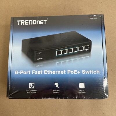 TRENDnet TPE-S50 6-Port Fast Ethernet PoE+ Switch