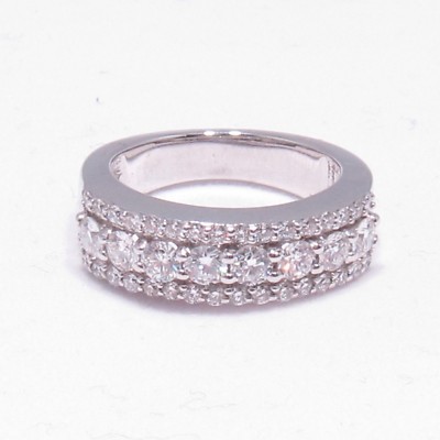 1.00 CT Round Diamond Wedding Band in 18k White Gold New