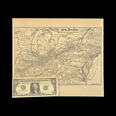 Vintage NICKEL PLATE ROAD Railroad Map NEW YORK CHICAGO & ST LOUIS NKPRR Buffalo
