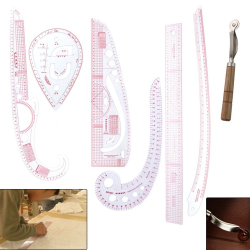 7 x Bekleidung Lineal Schneiderlineal Ärmel Knopf Patchwork Zubehör Design Set