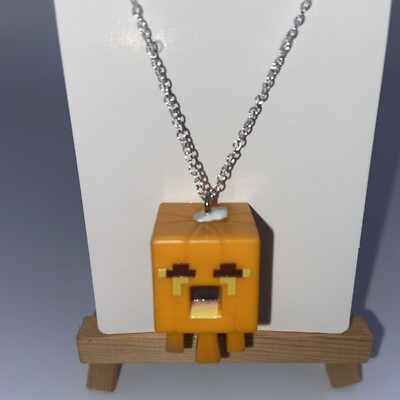 Orange Minecraft Type Character Necklace 