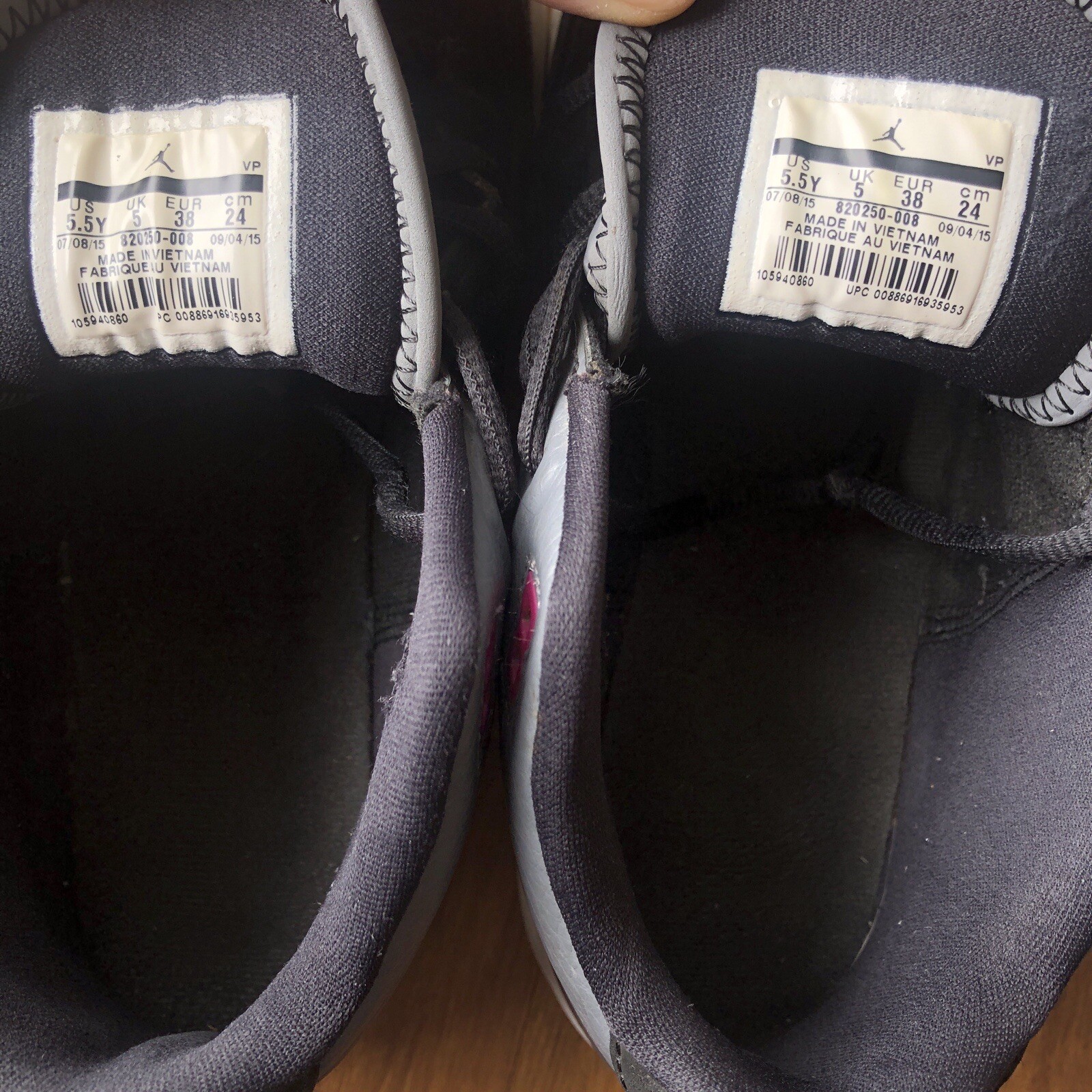 pink gray and black jordans