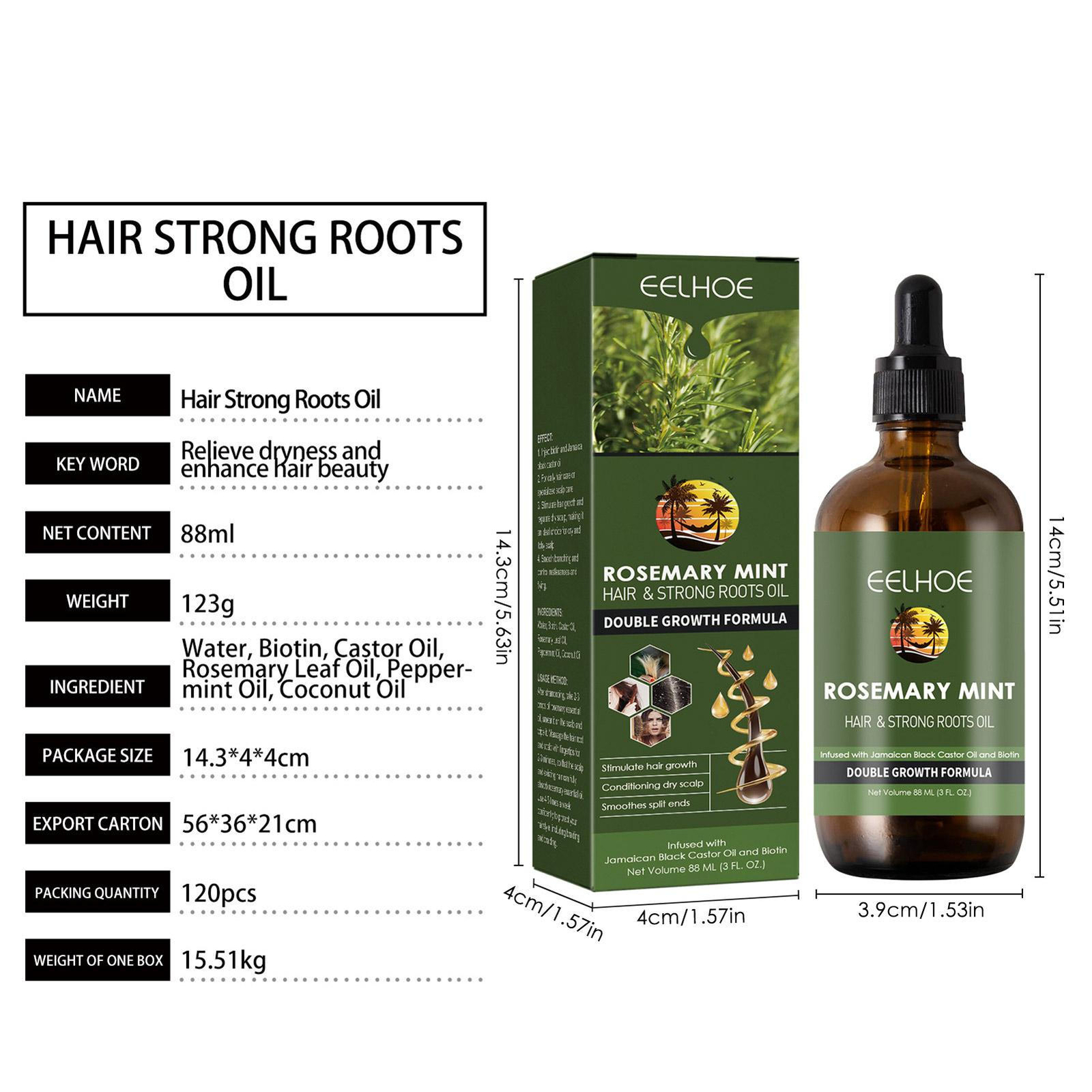 Hair Growth Oil Rosemary Essential Oil Anti-frizz Anti Hair Loss Hairs Smooth