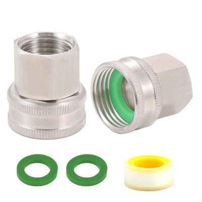SNUTUYA 304 Stainless steel 3/4" GHT to 1/2" NPT Garden Hose Adapter, Lead-Fr...