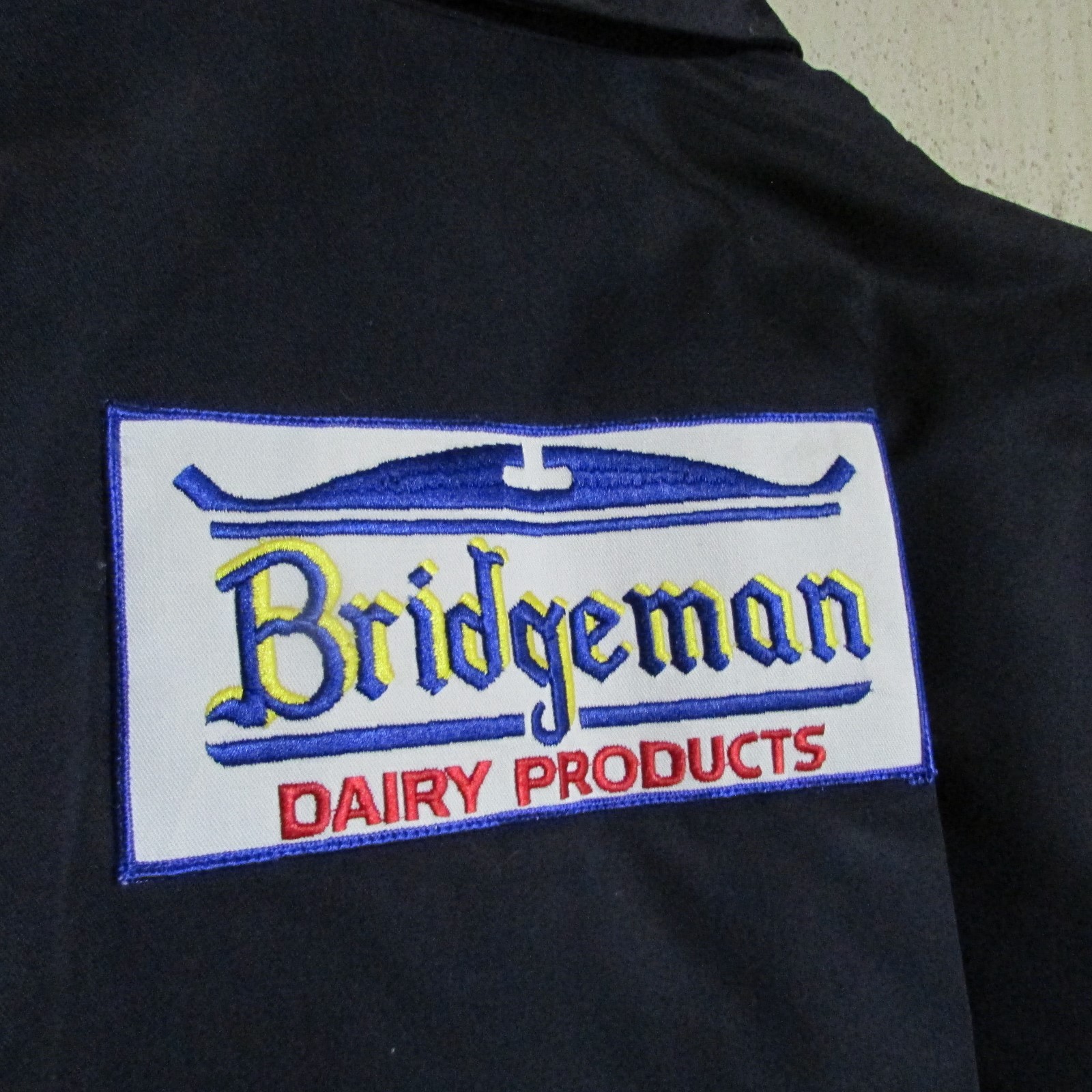 NOS Vintage 70’s milkman milk bottle delivery Advertising jacket BRIDGEMAN DAIRY