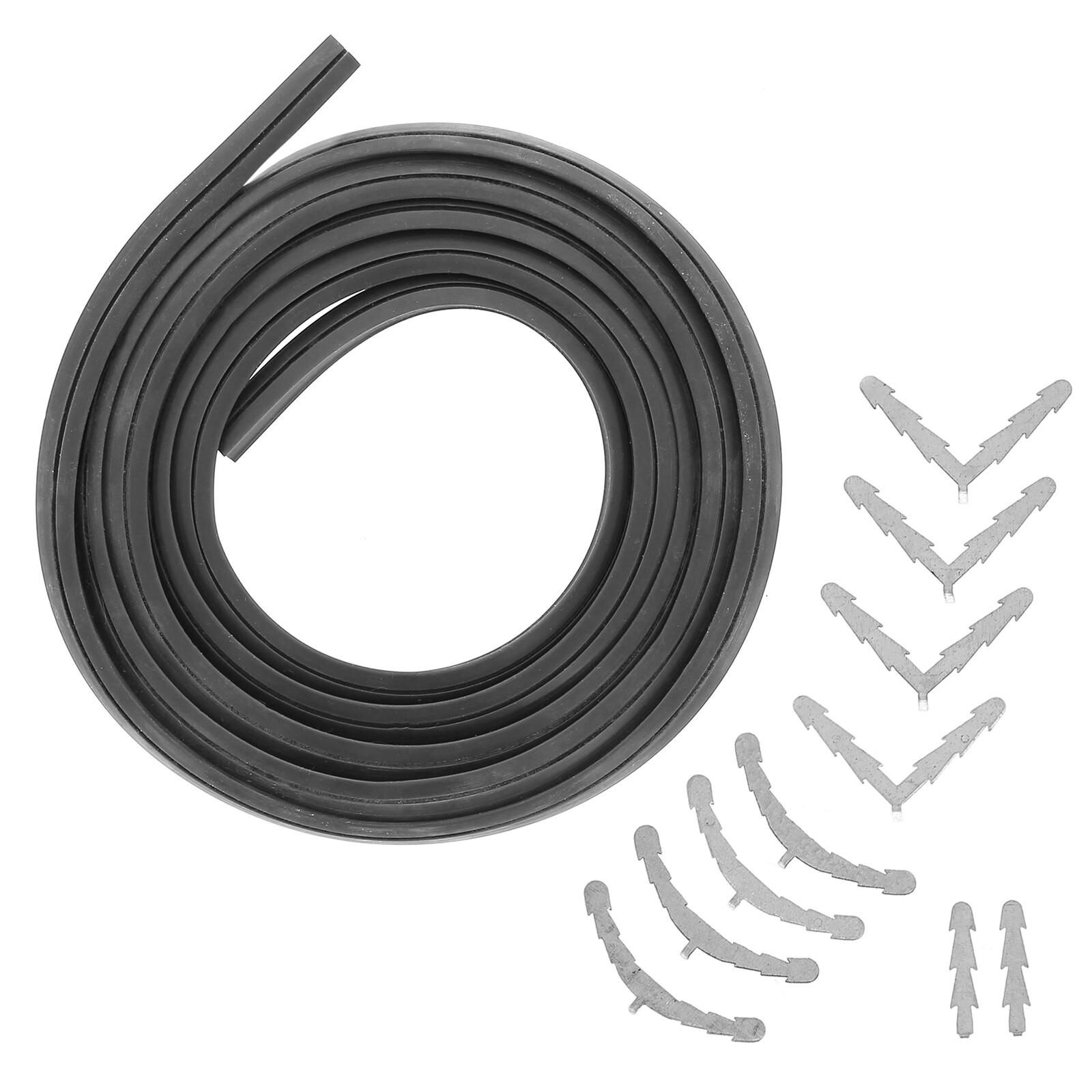 4 Side 2.1m Oven Cooker Rubber Door Seal Gasket Rounded Corner Clips