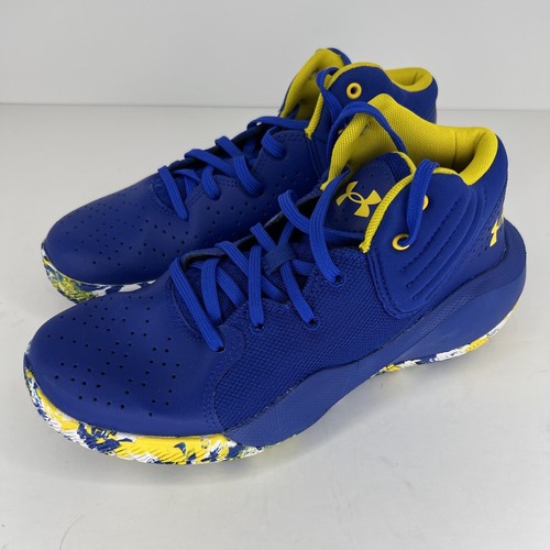 Under Armour Jet 21 3024794-400 Blue Yellow Youth Size 5.5Y