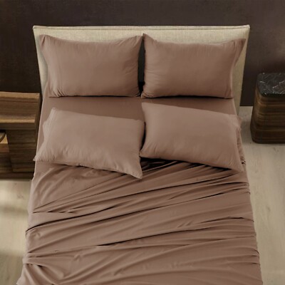 Luxury 6 Piece Bed Sheet Set 1800 Series Ultra Soft Deep Pocket Plain Sheets Set