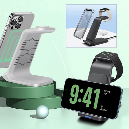 15W 3in1 Wireless Charger Station Charging Dock For iPhone 15 Apple Watch 9 8 7 