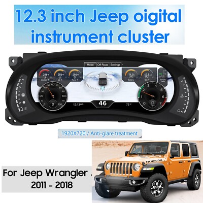 For Jeep Wrangler jk 2011-2018 Digital LCD Instrument Cluster Speedometer 12.3''