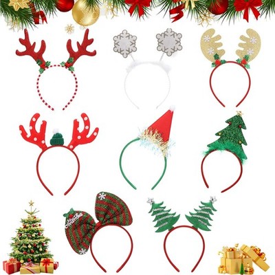 Makone Cerchietti Natale Costume Nastri per Capelli Elfi Natalizi Cappelli da