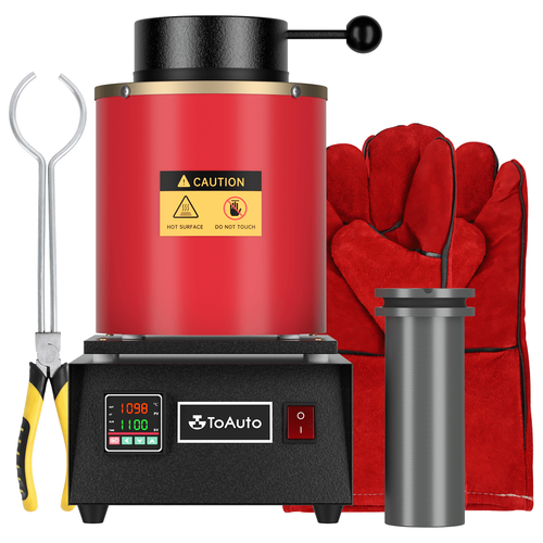 TOAUTO 3KG Metal Smelting Furnace Kit Gold Silver Refining Casting Jewelry Tool