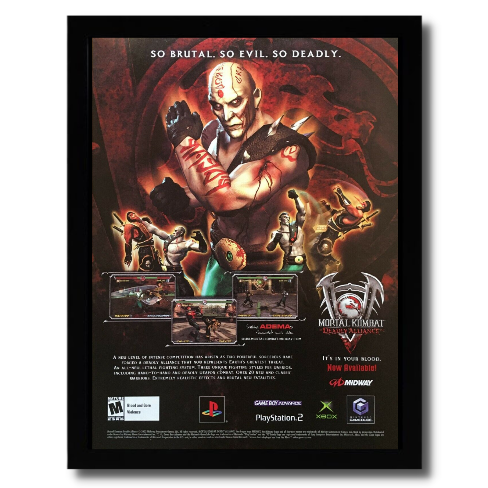 Mortal Kombat: Deception Framed Print Ad/Poster Official PS2