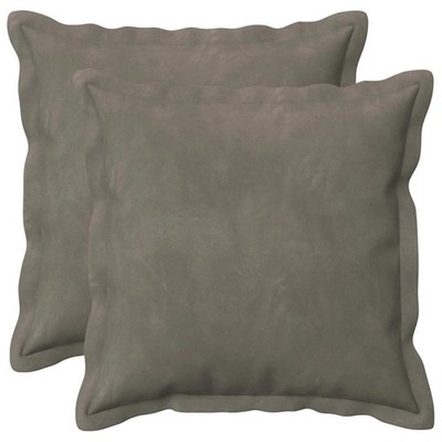 Cushion Cover 2 pcs HOUTEN Light Grey 50 x 50 cm Velvet