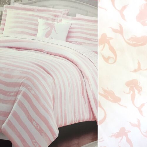 8pc Pink Mermaid Beach Full Queen Comforter Sheet Pillow Beddi...