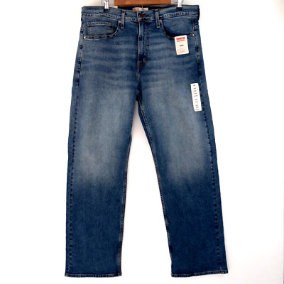 Levi Signature Loose Jeans Men's Size 36x34 Blue Medium Wash Flex Straight Leg