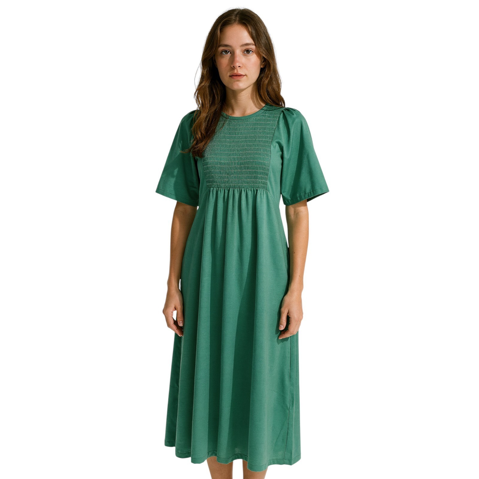 Weekend Max Mara Kelly Jersey Dress - Crew Neck, Plain, Inseam Pockets, Size M