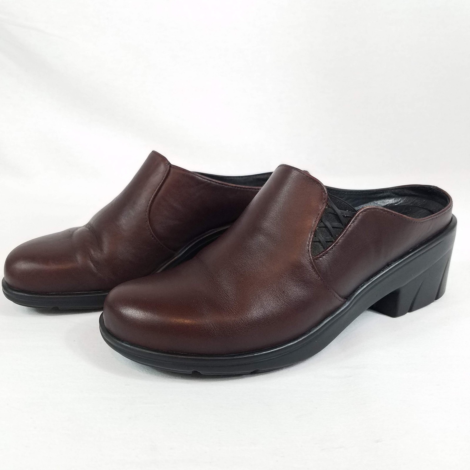 Dansko Solvei Brown Leather Slip On Mules Nurse Shoes 39 EU / 8.5-9 US
