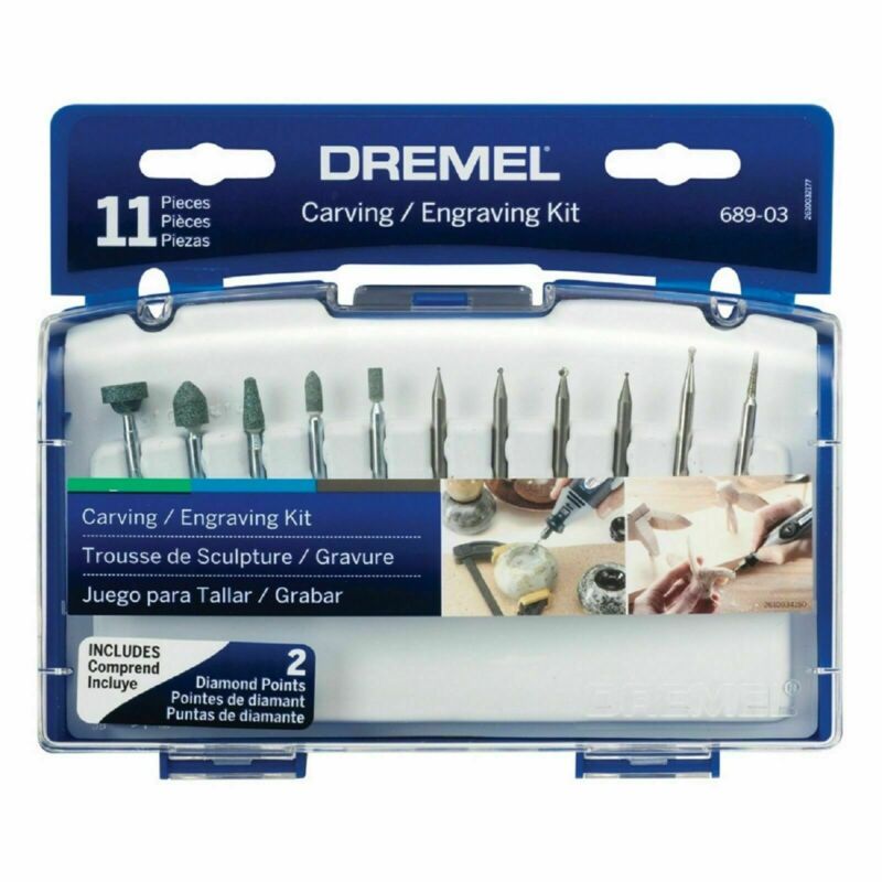 Dremel 689 11 Piece Carving And Engraving Mini Accessory Kit - Usa Brand
