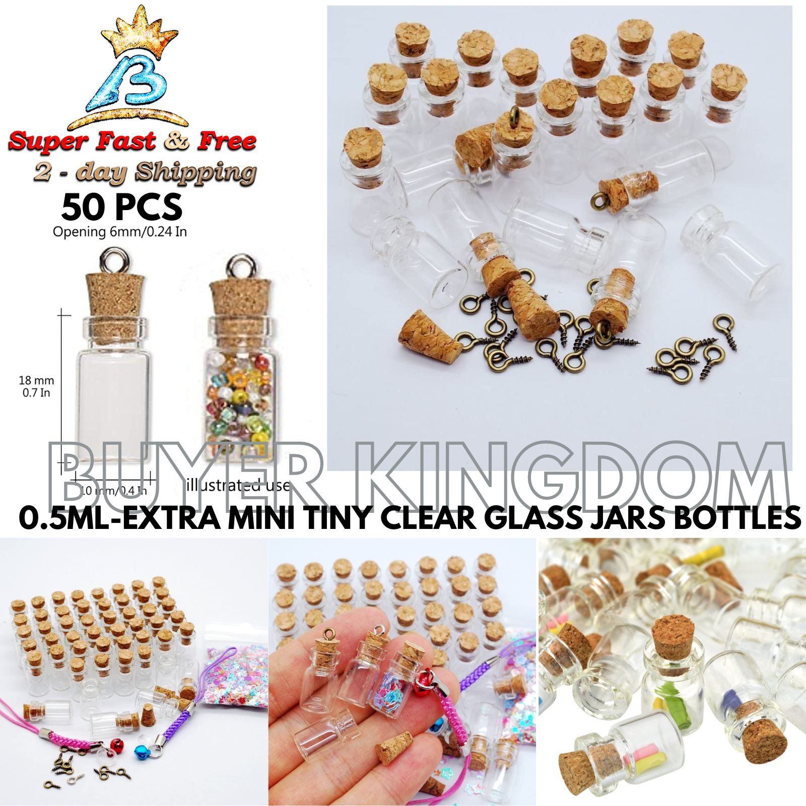 With Cork Lids Cute Miniature Glass