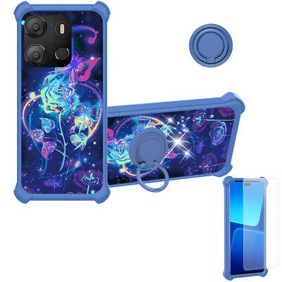 for Tecno POP 7 Phone Case Cover Glass Screen Protector T1