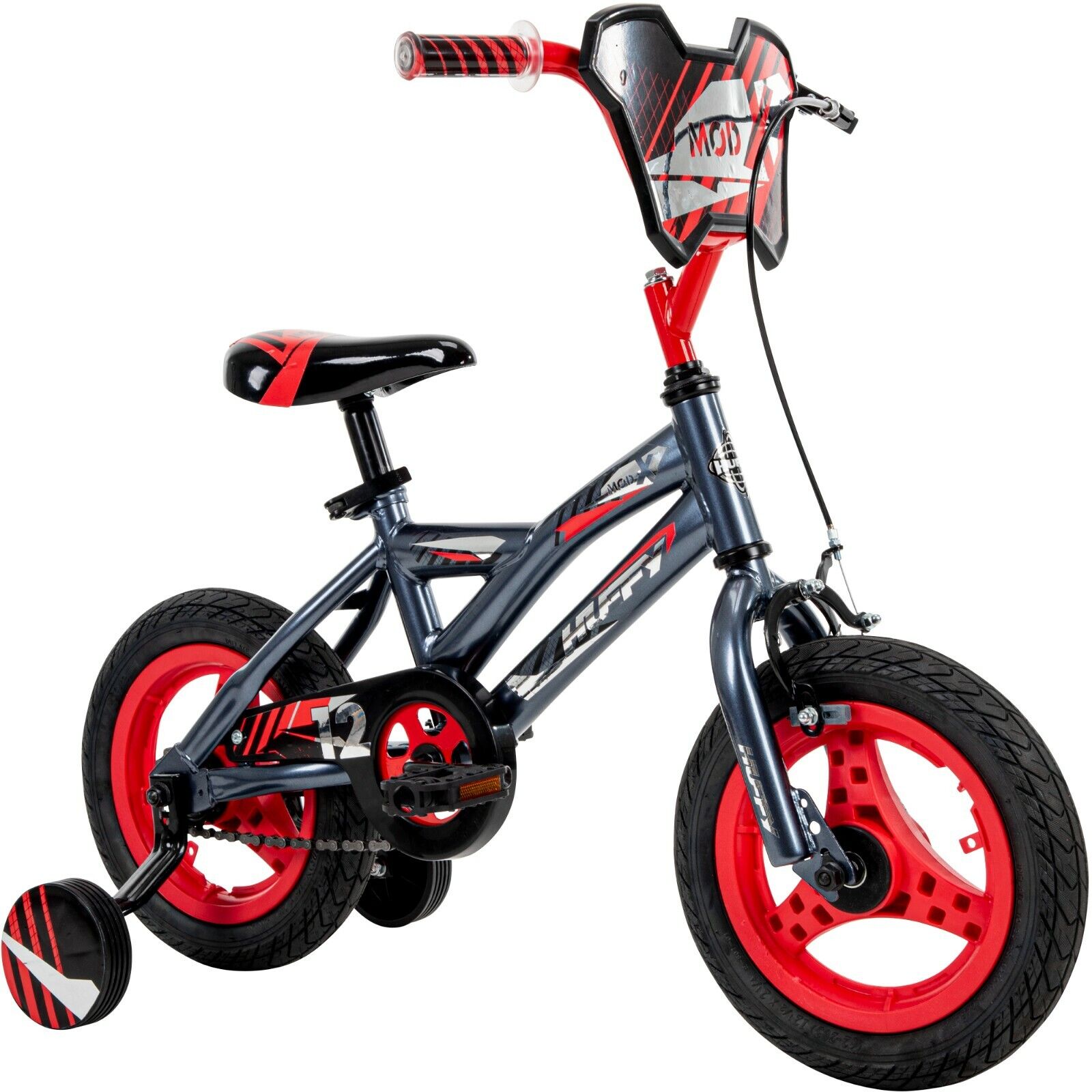 Huffy Mod X 12 Inch Boys Bike with Training Wheels - Gray & 