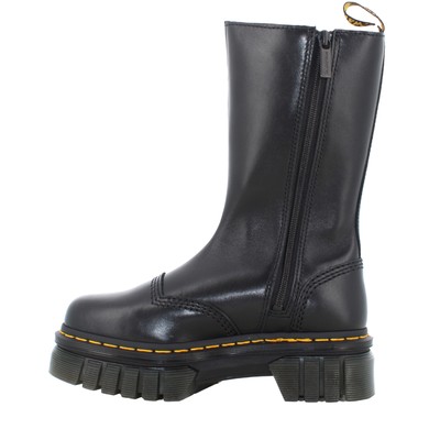 Pre-owned Dr. Martens A23us Women's Ankle Boot With Platform 30966001 Audrick Chelsea Tall In Black
