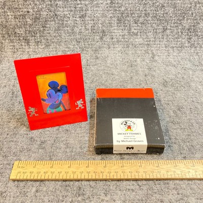 Michael Graves Mickey Mouse Photo Frame Red Free Standing Moller Design 2''x 3''