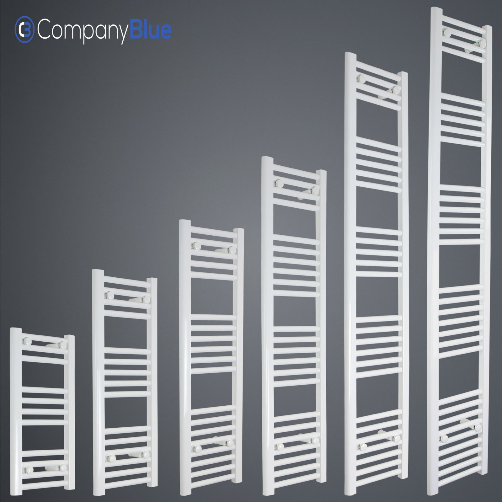 White Heated Towel Rail Radiator Rad Straight 600mm Wide 400/600/1100