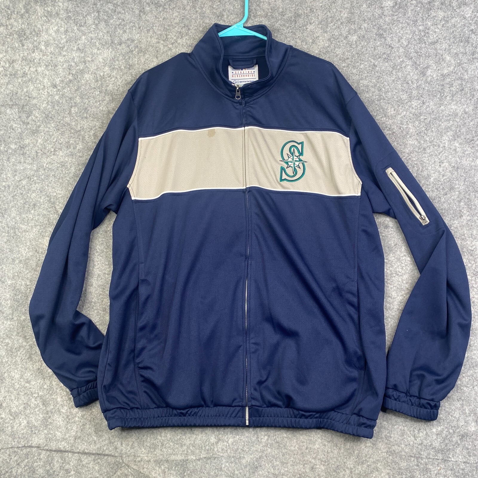 Seattle Mariners Mens Full Zip Track Jacket XL Navy MLB