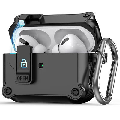 Protective Keychain Case Cover For AirPods 4/Pro 3rd / 2nd /1st Gen Shockproof