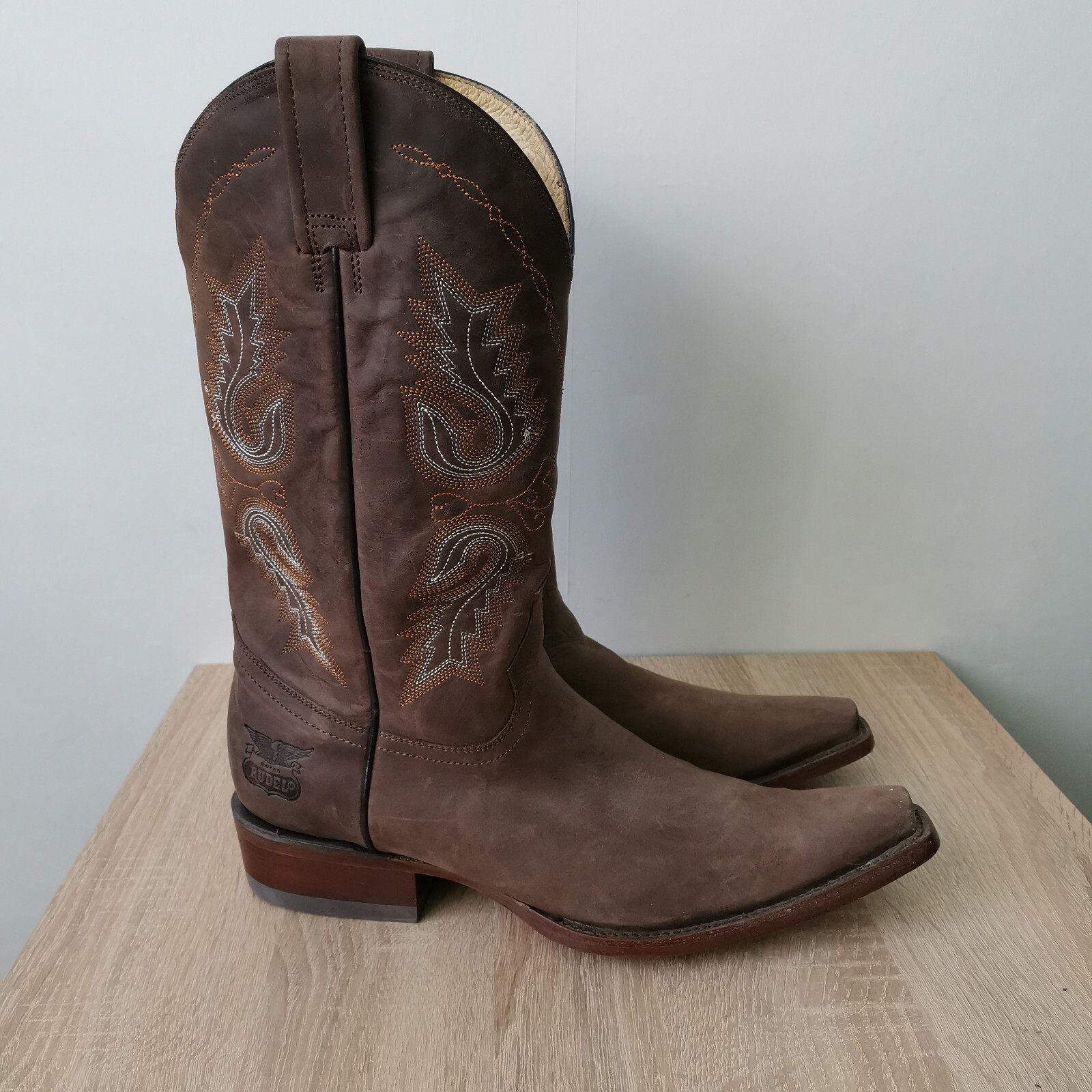 Rudel Rogers Leather Western Cowboy Boots Men's brown size