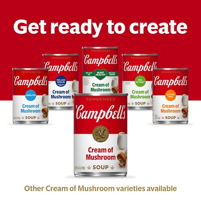 Campbell's Cream of Mushroom Soup 10.5 oz Pack of 12 Vegetarian Canned Soup
