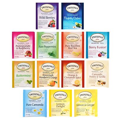 BLUE RIBBON Twinings Herbal Tea Bags Sampler Assortment Variety Pack Gift Box...