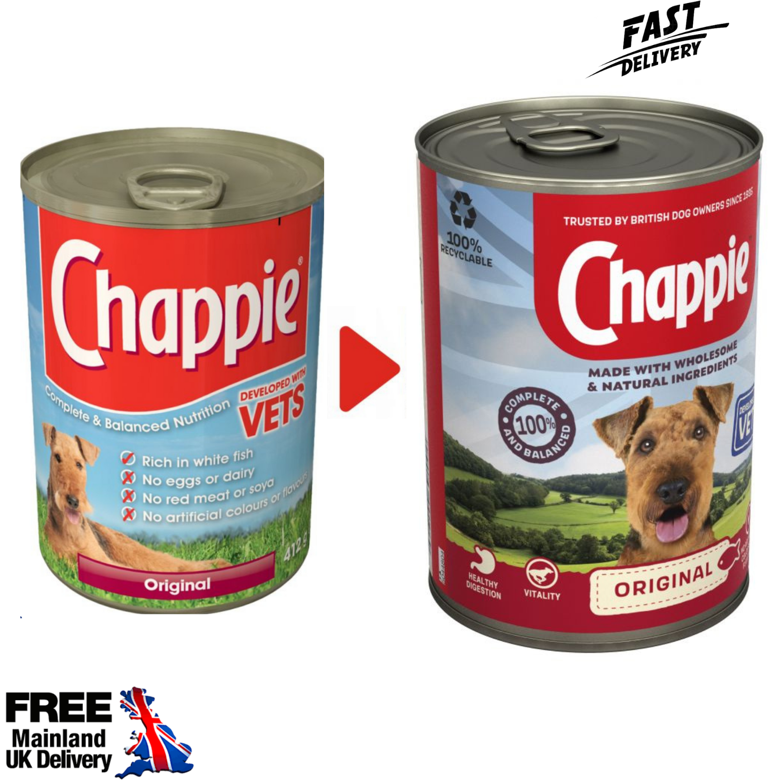 Chappie dog hotsell food fat content