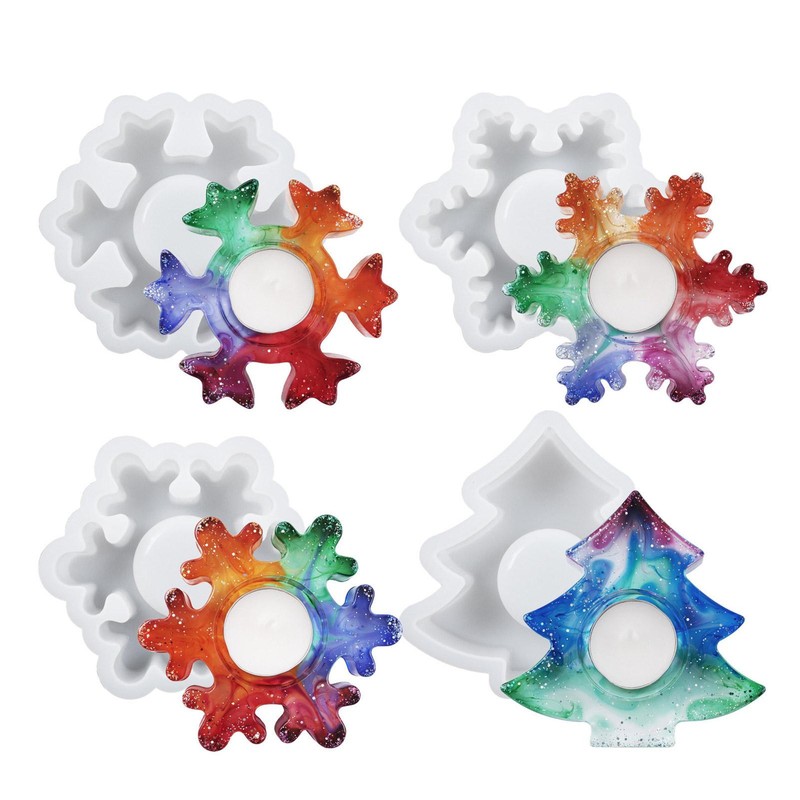 Resin Mold Snowflake Tree Silicone Mould Candle Holder