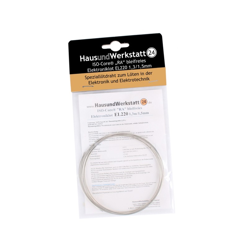 FluÃMittel Bleifreies Elektroniklot El 220 1,5mm Auf 1,3m Rolle Sn95,5ag3,8cu0,7
