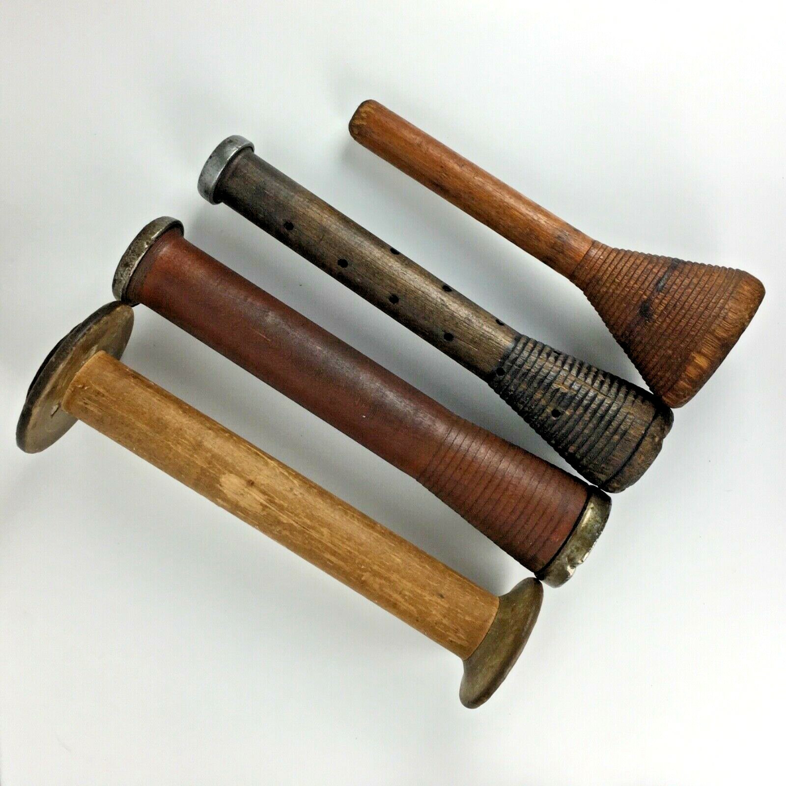 Lot Wooden Thread Spools Spindles Industrial Textile Primitive Décor Crafts Vtg