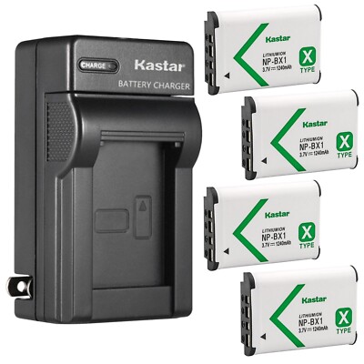 Wall Charger & 4 battery for HDR-AS10 AS15 AS20 AS30 AS50 AS50R AS100V AS200V