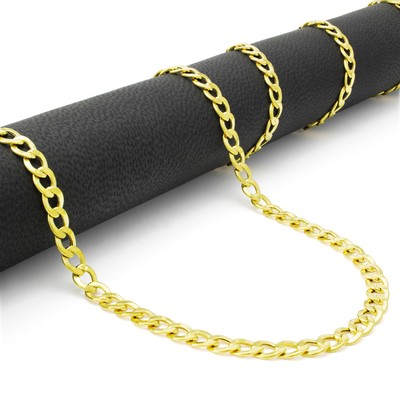 Pre-owned Nuragold 10k Yellow Gold 4.5mm Womens Curb Cuban Italian Link Chain Pendant Necklace 16"