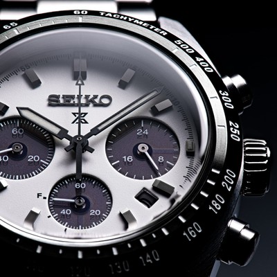 Pre-owned Seiko Prospex Speedtimer Sbdl085 White Solar Chronograph Men's Watch With Box