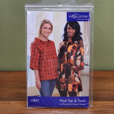 Indygo Junction IJ867 Mod Top & Tunic Pattern Mary Ann Donze Design Uncut S-2XL