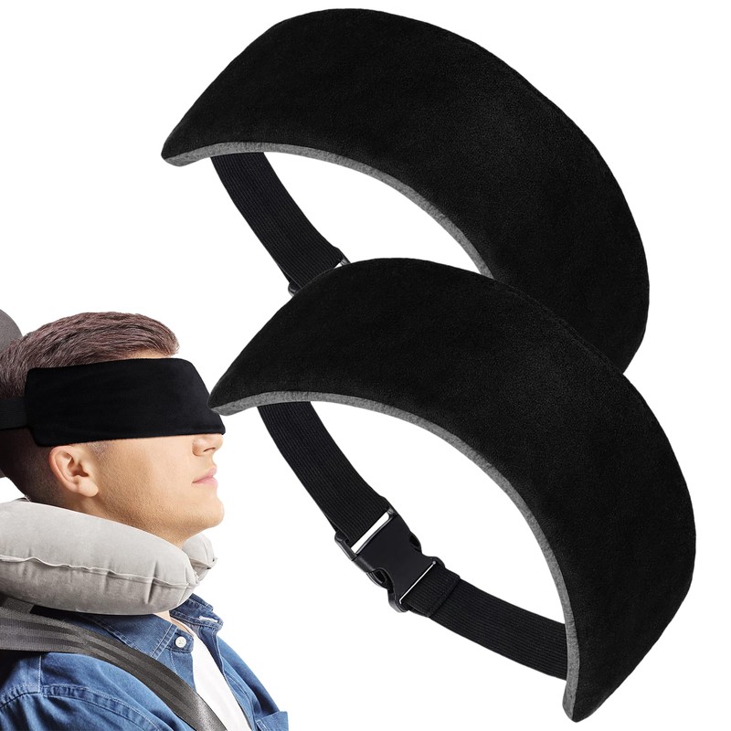 2 Pcs Adjustable Travel Airplane Pillow Set for Head Support