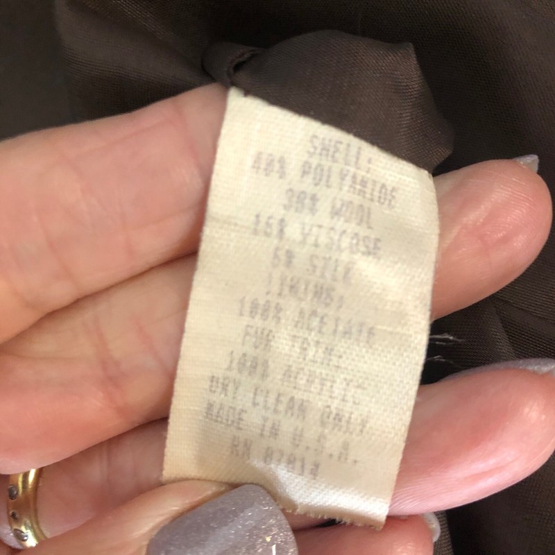 Neiman Marcus Vintage Brown Wool Tweed Double Breasted Suit Pleated Pants